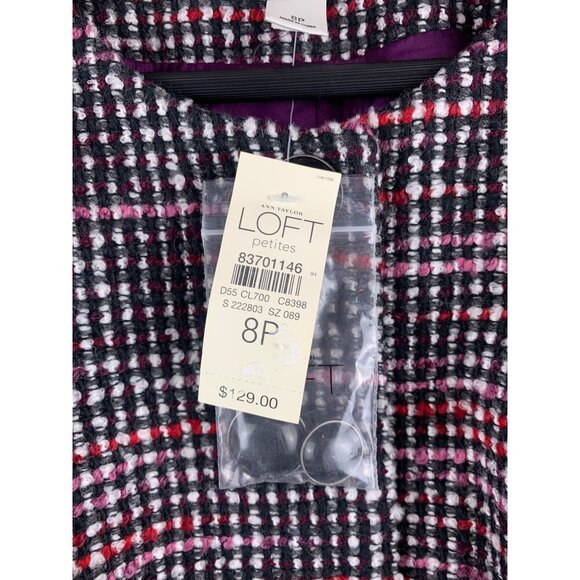 Ann Taylor Loft Petites Womens Tweed Jacket 8P - Picture 3 of 8